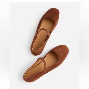 NWOT Madewell The Greta Ballet Flat in Suede - Soft Mahogany - size 8 - NN046